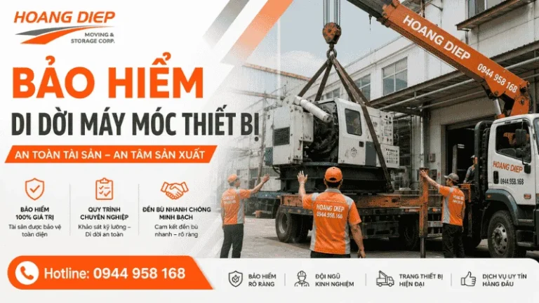 Hoàng Diệp hỗ trợ bảo hiểm di dời máy móc thiết bị cho khách hàng