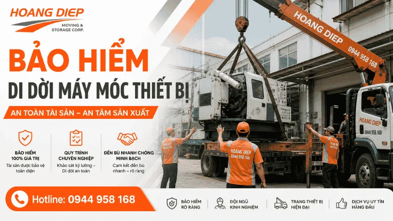 Hoàng Diệp hỗ trợ bảo hiểm di dời máy móc thiết bị cho khách hàng