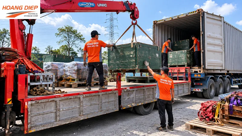 Vận Tải Hoàng Diệp thi công trong hẻm nhỏ quận 7