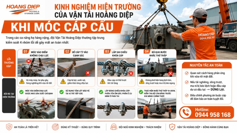 Kinh nghiệm móc cẩu từ vận tải Hoàng Diệp 