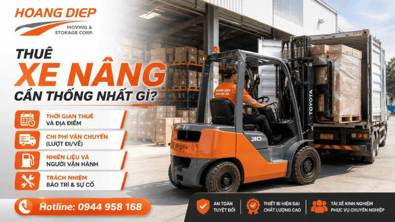 Các lưu ý cần thống nhất trước khi thuê xe nâng 