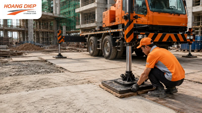 mặt bằng thi công ảnh hưởng đến chi phí thuê xe cẩu