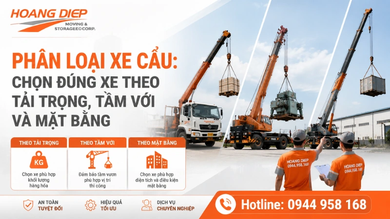 Vận Tải Hoàng Diệp chia sẻ cách phân loại xe cẩu chính xác
