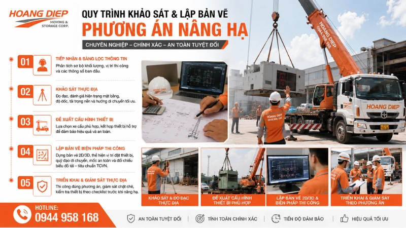 quy trình lập bản vẽ thi công nâng hạ tại Hoàng Diệp 