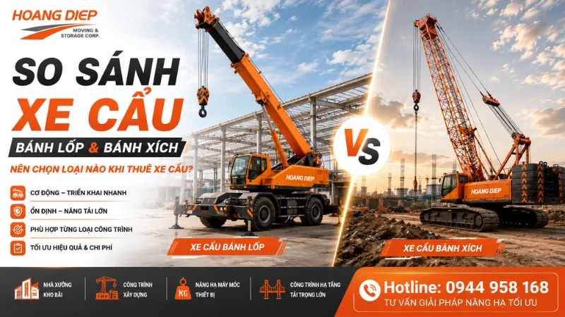 So sánh xe cẩu bánh lốp và bánh xích