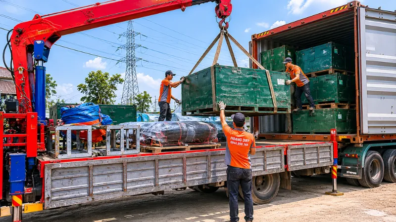 thi công cẩu hàng đóng rút container TP.HCM 