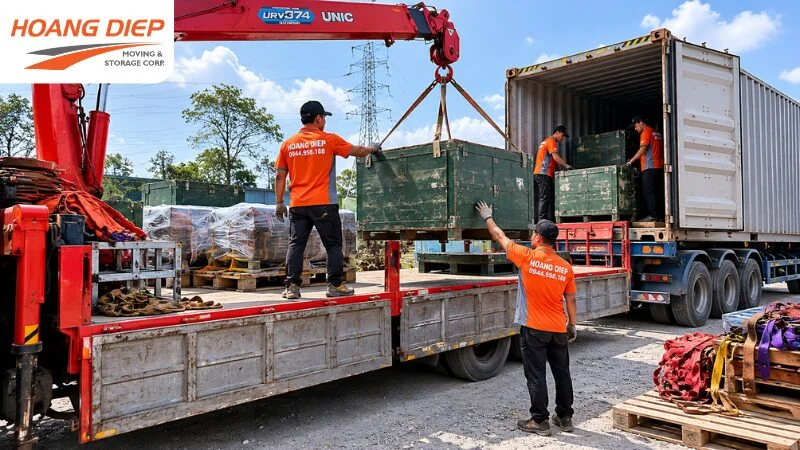 Hoàng Diệp thi công đóng rút container Cái Mép - Thị Vải 