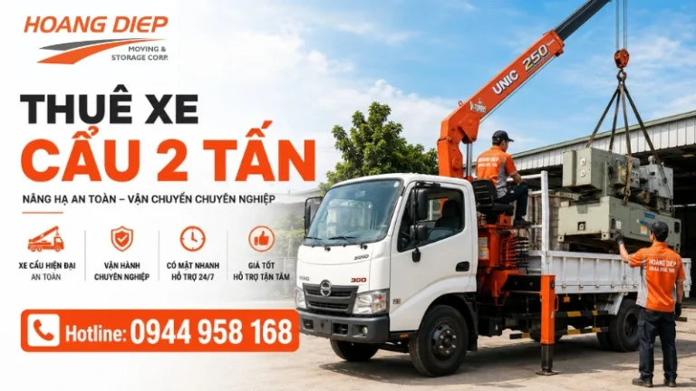 thuê xe cẩu 2 tấn giá tốt tại Hoàng Diệp