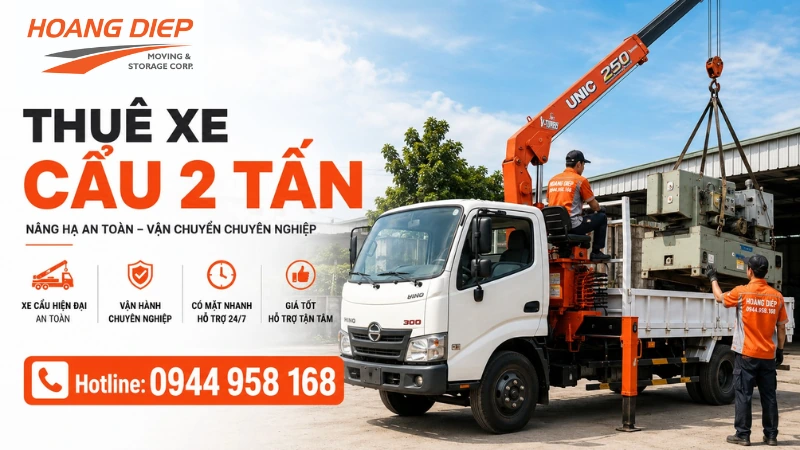 thuê xe cẩu 2 tấn giá tốt tại Hoàng Diệp 