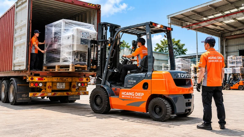 Dịch vụ thuê xe nâng chuyển máy móc thiết bị chuyên nghiệp 
