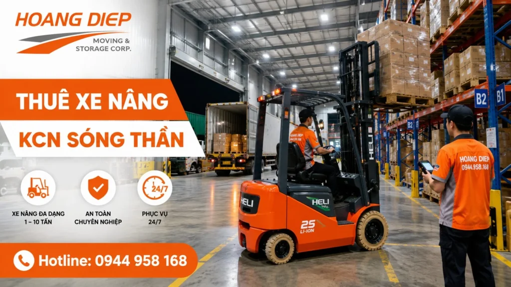 Dịch vụ thuê xe nâng KCN Sóng Thần hệ thống xe nâng đa tải trọng