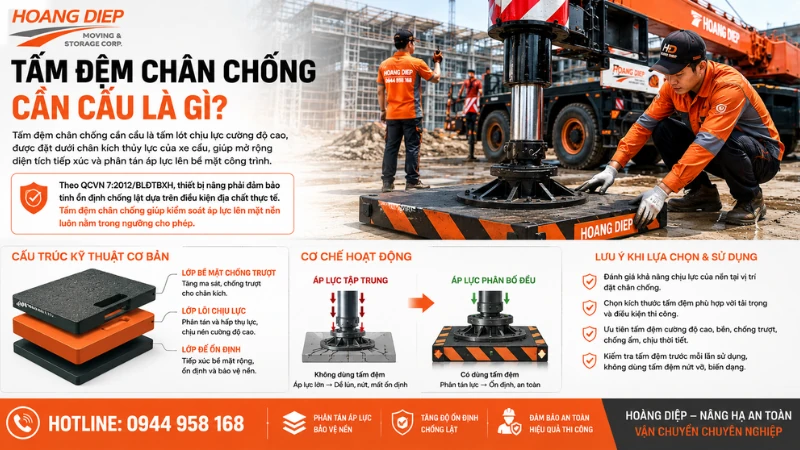 Tìm hiểu cấu tạo tấm đệm chân chống cần cẩu