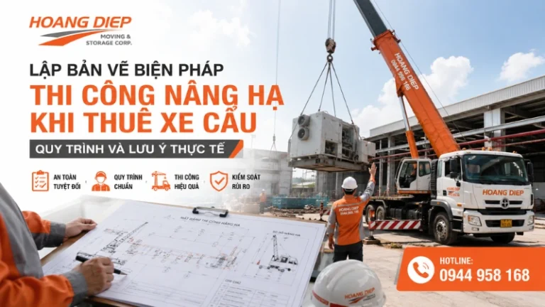 Vận Tải Hoàng Diệp hỗ trợ lập bản vẽ biện pháp thi công nâng hạ
