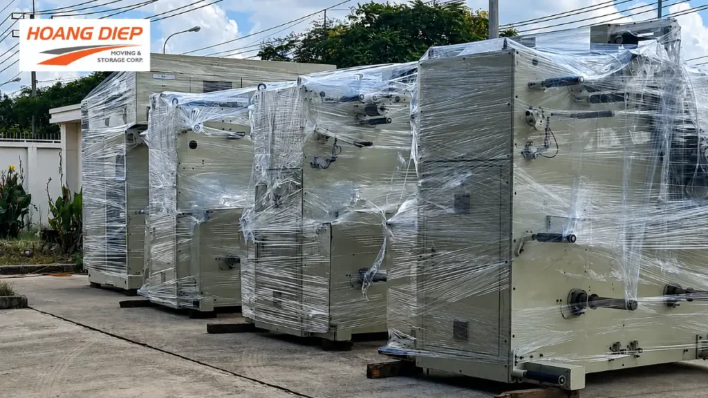 cần bao bộc thiết bị trước khi vận chuyển để tránh trầy xước