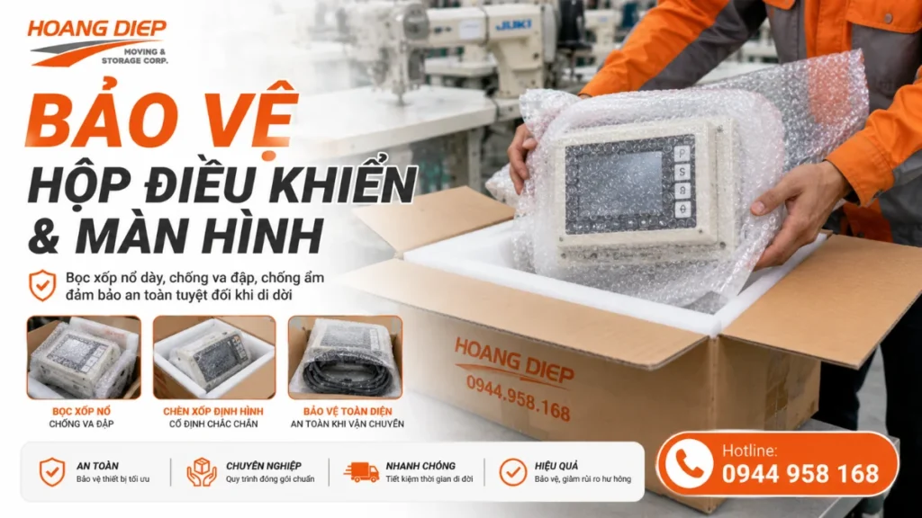 bảo vệ hộp điều khiển máy may an toàn khi vận chuyển