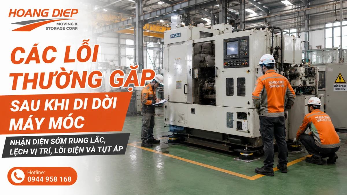 Các lỗi thường gặp sau khi di dời máy móc thiết bị