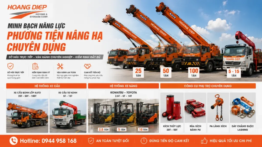 Các phương tiện và dụng cụ chuyên dụng của Hoàng Diệp 