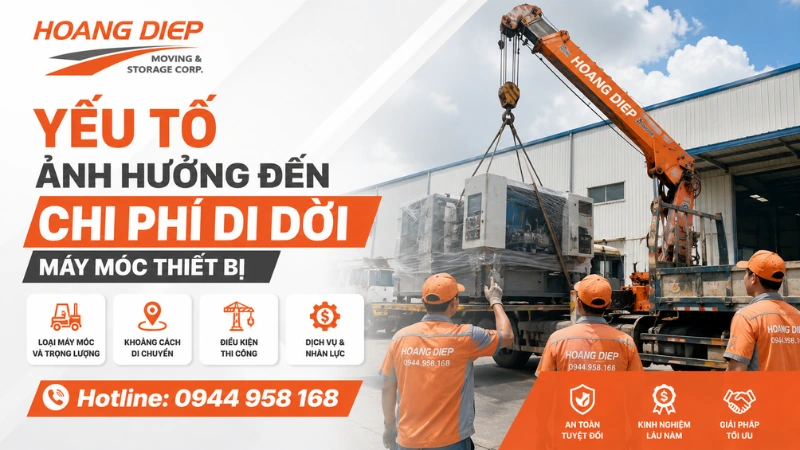 Các yếu tố ảnh hưởng chi phí di dời máy móc thiết bị 