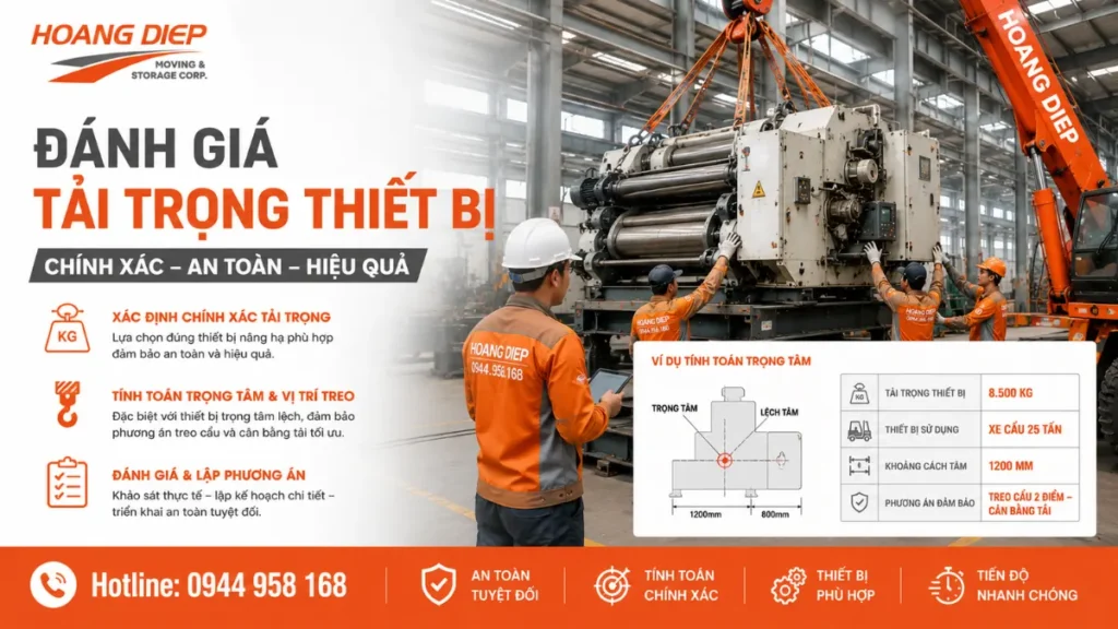Cần đánh giá tải trọng thiết bị để việc di dời được an toàn