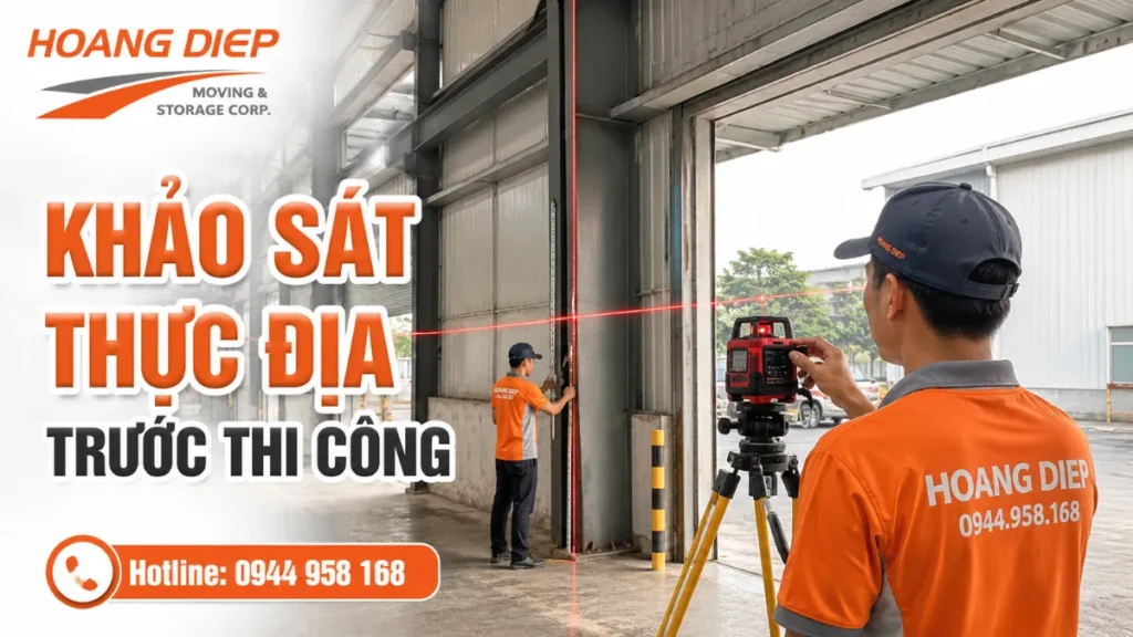 cần khảo sát thực địa trước khi thi công di dời máy móc
