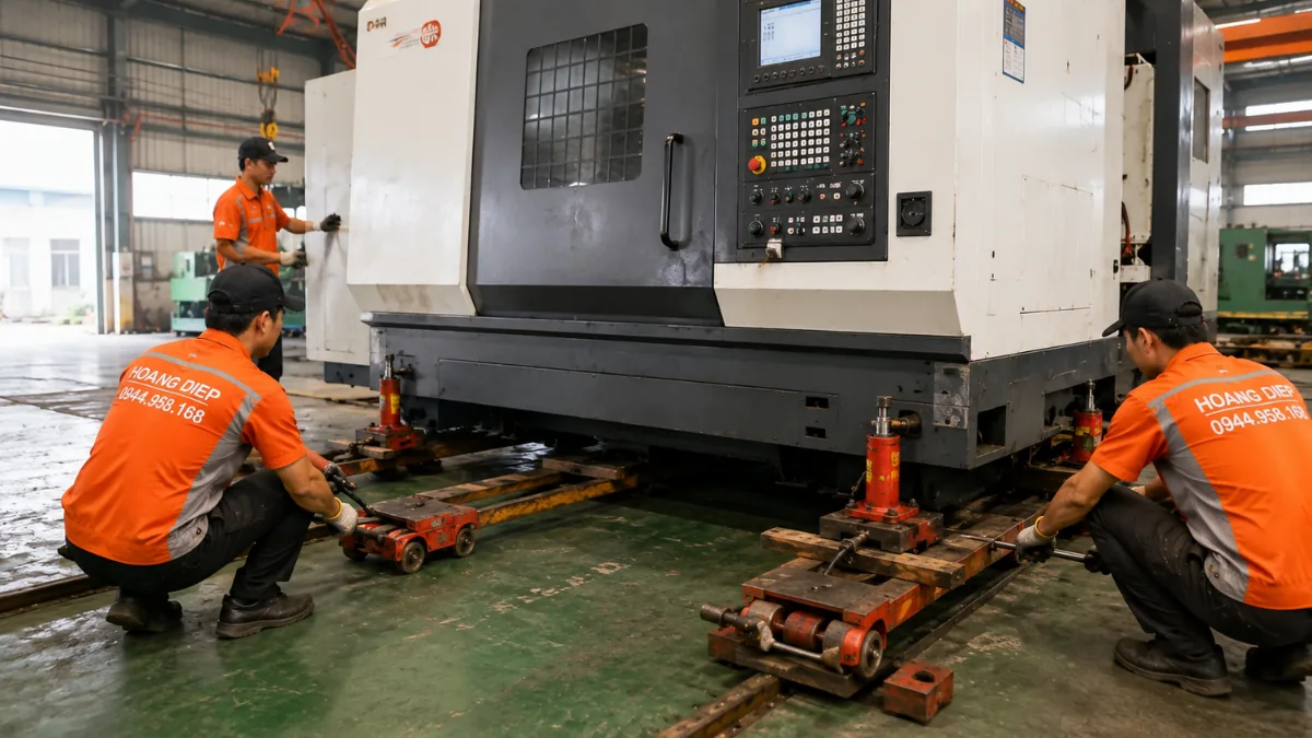 di dời máy cnc bằng kích thuỷ lực