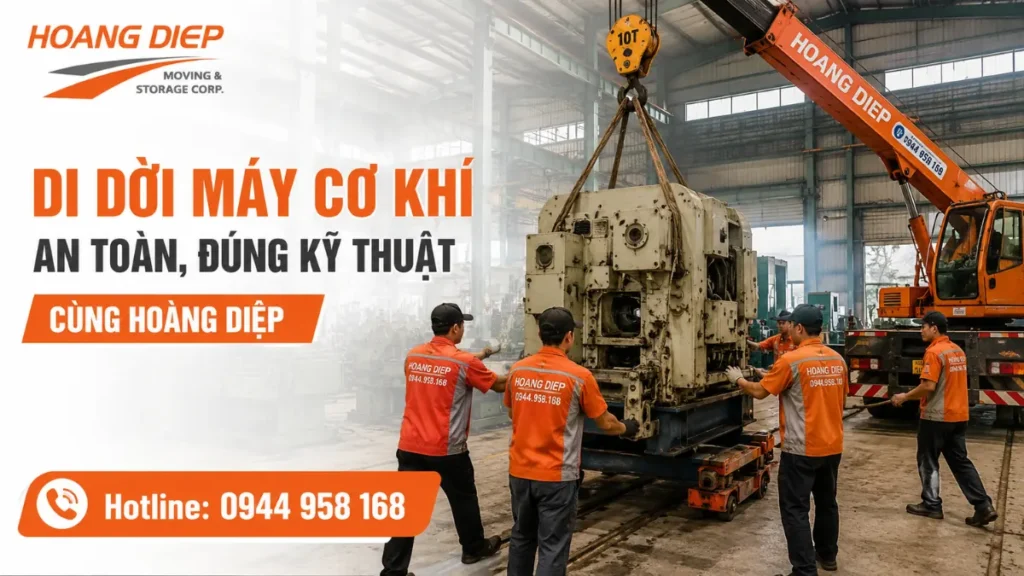 Hoàng Diệp thi công di dời máy cơ khí an toàn chuyên nghiệp