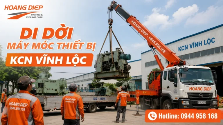 Hoàng Diệp cung cấp dịch vụ di dời máy móc thiết bị KCN Vĩnh Lộc