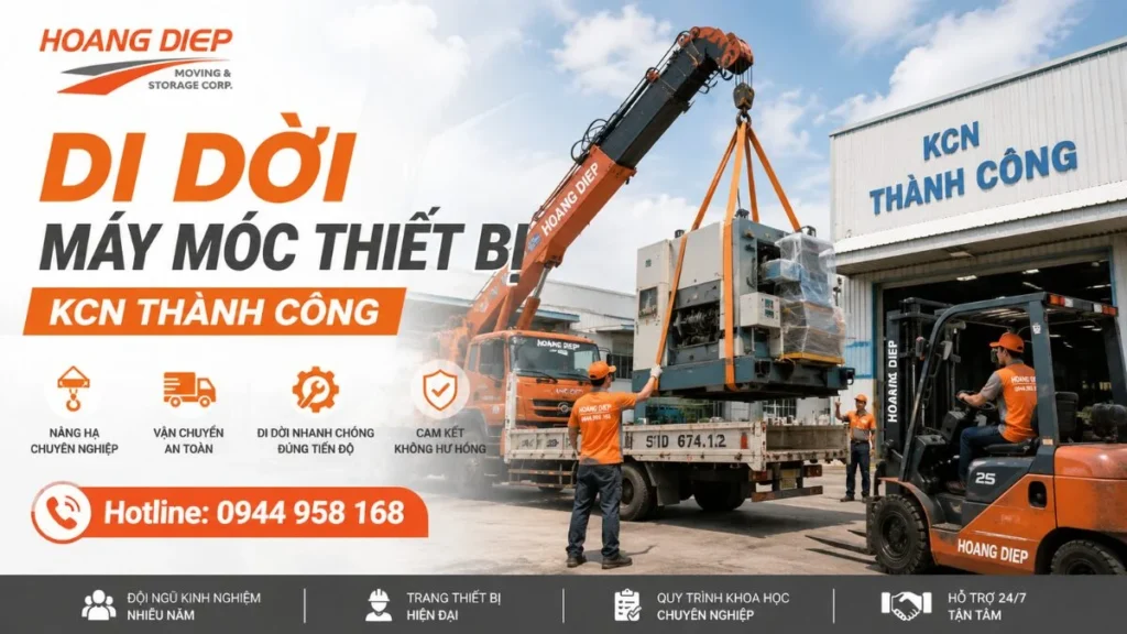 dịch vụ di dời máy móc thiết bị KCN Thành Công