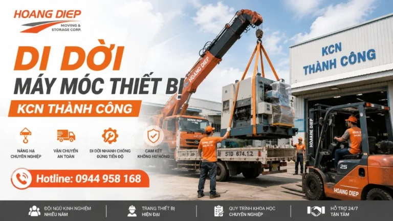 dịch vụ di dời máy móc thiết bị KCN Thành Công
