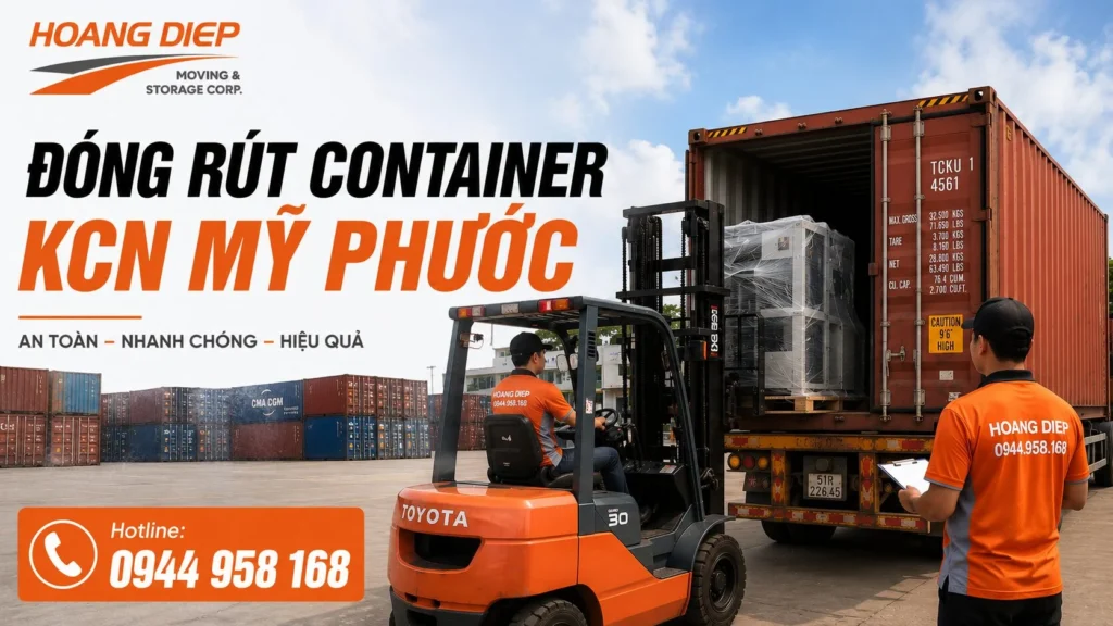 Hoàng Diệp đóng rút container KCN Mỹ Phước