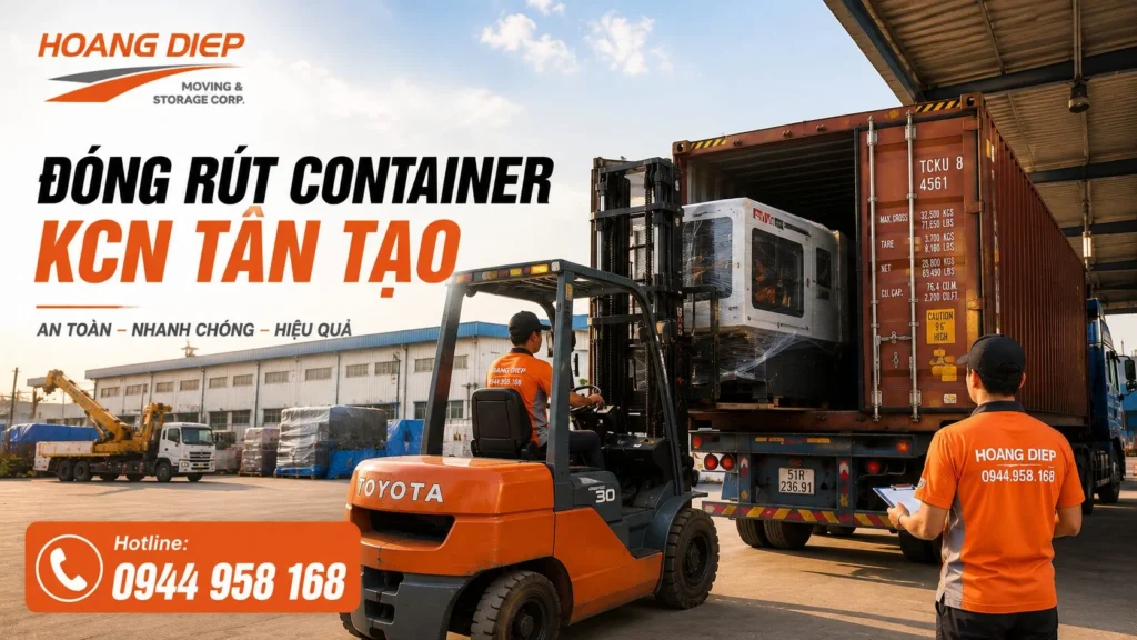 Hoàng Diệp đóng rút container KCN Tân Tạo