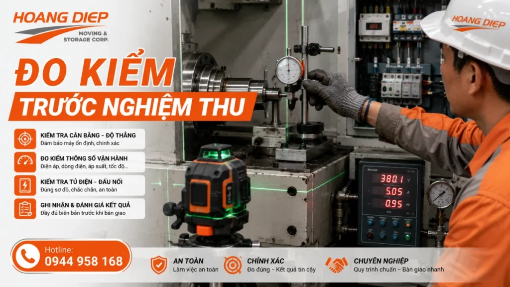 Đo kiểm các thông số máy sau khi di dời