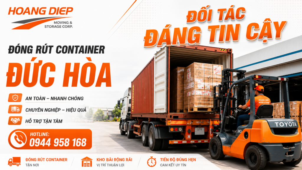 Đóng rút Container tại KCN Đức Hòa Đối tác đáng tin cậy
