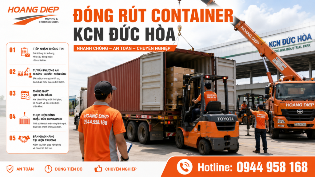 Đóng rút container KCN Đức Hòa