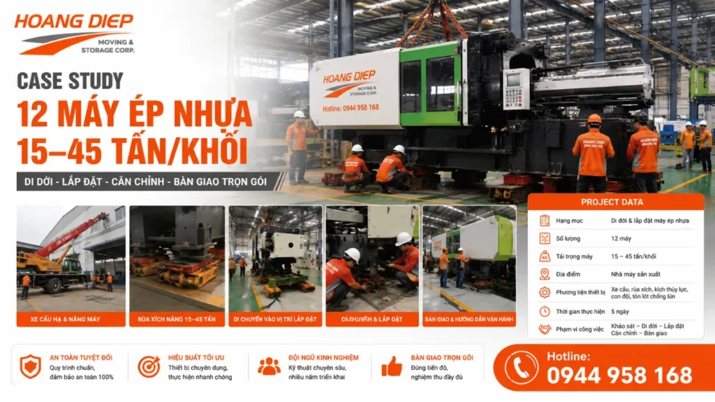 dự án di dời 12 máy ép mựa ở amata  Nhơn Trạch