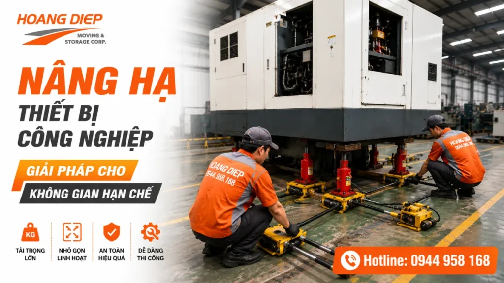cần sử dụng nâng thuỷ lực và rùa đẩy cho việc di dời trong không gian hạn chế