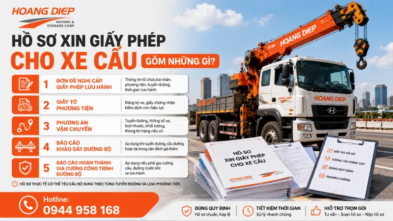 tổng hợp hồ sơ cần có để xin phép cho xe cẩu