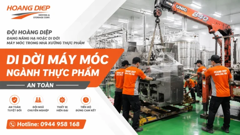 Hoàng Diệp di dời máy móc ngành thực phẩm an toàn