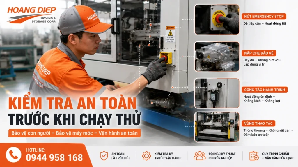 Kiểm tra cảm biến an toàn của thiết bị