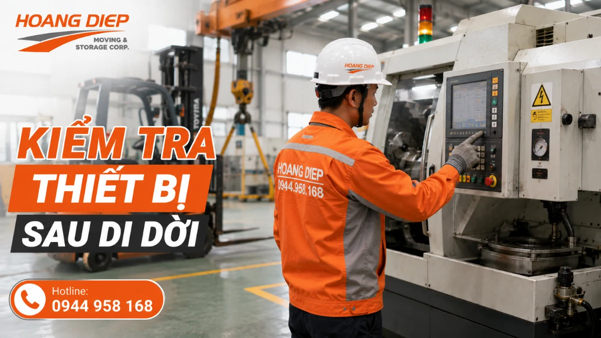 Hoàng Diệp kiểm tra thiết bị sau khi di dời