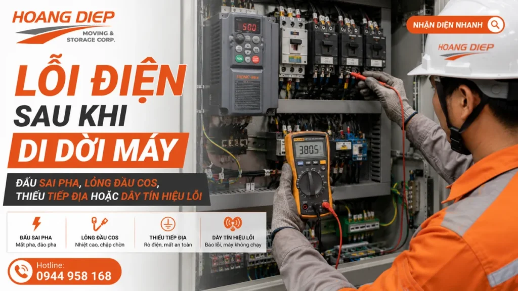 Lỗi điện sau khi di dời máy móc thiết bị 