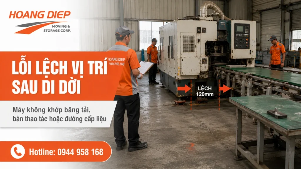 Máy bị lệnh vị trí sau khi di dời