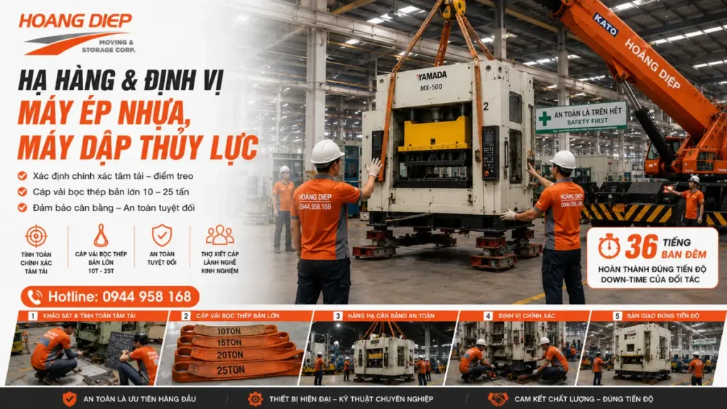 Nâng hạ máy ép nhựa an toàn nhanh chóng