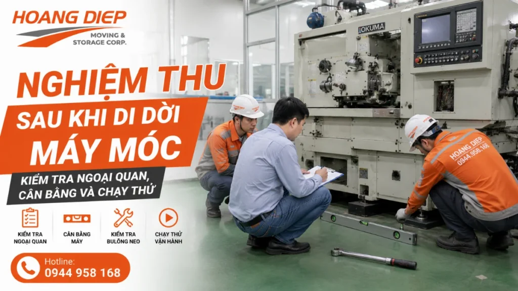 Tiến hành nghiệm thu máy móc sau khi di dời