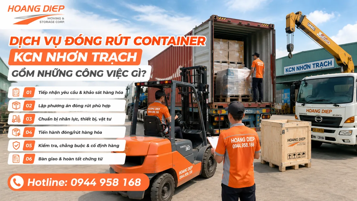 Nhân công và thiết bị đóng rút container tại Nhơn Trạch