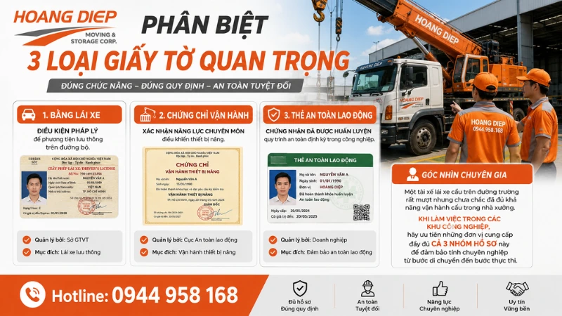 Phân biệt các loại giấy tờ quan trọng trong nâng hạ