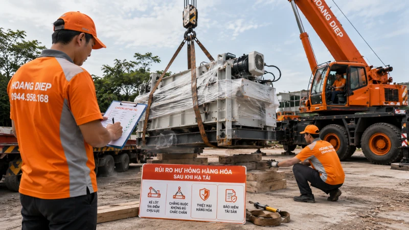 Các phòng tránh rủi ro hư hỏng hàng hoá khi hạ tải