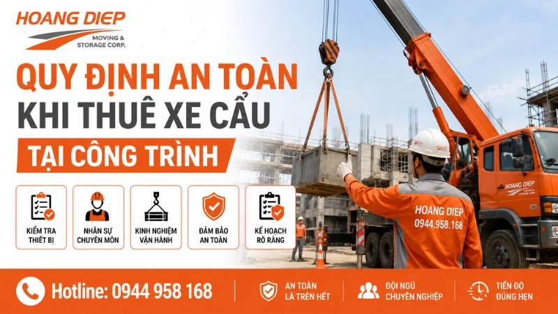 quy định về an toàn khi thuê xe cẩu tại công trình
