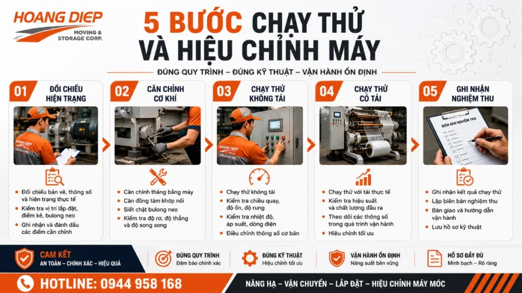 quy trình chạy thử và hiệu chỉnh thiết bị 