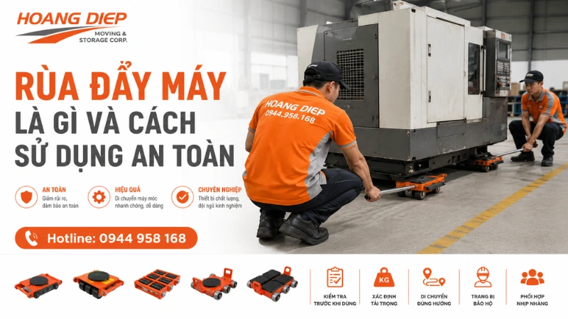 Rùa đẩy máy là gì và cách sử dụng an toàn trong di dời máy móc